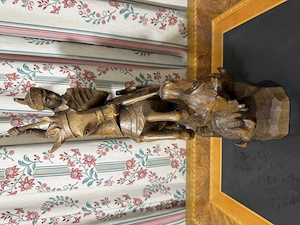 Große Holzschnitzerei Hl. Georg der Drachentöter zu Pferd (ca. 45 cm)   Massivholz geschnitzt Bild 3