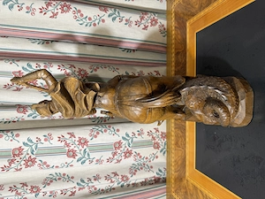 Große Holzschnitzerei Hl. Georg der Drachentöter zu Pferd (ca. 45 cm)   Massivholz geschnitzt Bild 5