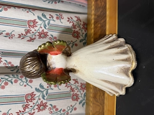Vintage Weihnachtsengel singend mit Kerzenhalter   Schale (ca. 21 cm)   Keramik Deko Bild 4