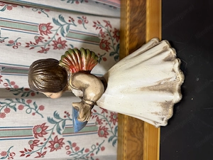 Vintage Weihnachtsengel singend mit Kerzenhalter   Schale (ca. 21 cm)   Keramik Deko Bild 3