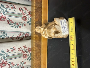 Holzschnitzerei Schutzengel mit Kind (ca. 15,5 cm)   Massivholz geschnitzt mit Goldflügeln Bild 4