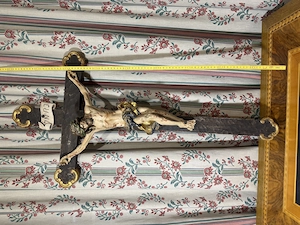 Großes antikes Wandkruzifix   Herrgottswinkel-Kreuz (ca. 85 cm)   Handgeschnitzt Lechtal