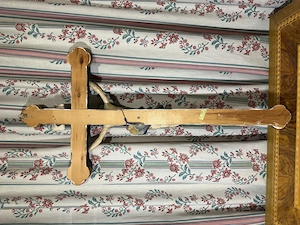 Großes antikes Wandkruzifix   Herrgottswinkel-Kreuz (ca. 85 cm)   Handgeschnitzt Lechtal Bild 2