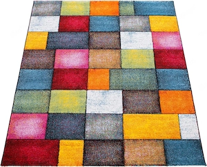 Paco Home Teppich 240x330 cm Kurzflor bunt Karo   Top-Zustand Bild 5