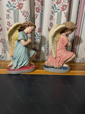 Paar kniende Anbetungsengel (ca. 23 cm)   Sakrale Kunst   Engel-Figuren Pastell & Gold Bild 2