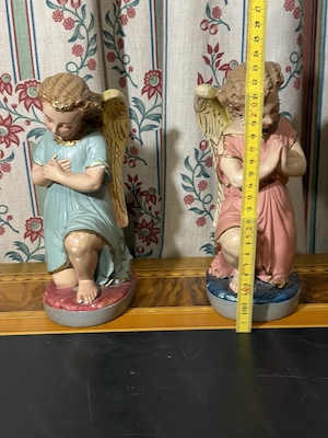 Paar kniende Anbetungsengel (ca. 23 cm)   Sakrale Kunst   Engel-Figuren Pastell & Gold Bild 1