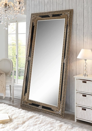 XXL Wandspiegel 100x200 cm Barock antik silber   neuwertig Bild 2
