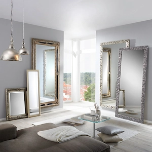 XXL Wandspiegel 100x200 cm Barock antik silber   neuwertig Bild 8