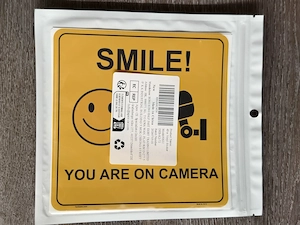 Smile you are on Camera Aufkleber 4 Stück Kamera Grundstück Überwachung