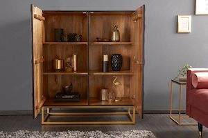 Highboard Scorpion 120cm schwarz Mangoholz 3D-Schnitzerei Bild 4
