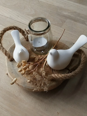 Deko Vögel Natur auf Holz neu  Bild 2