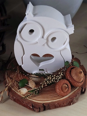 Deko Eule auf Holz neu Bild 2