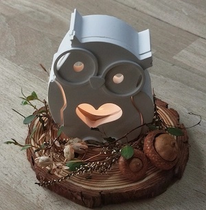 Deko Eule auf Holz neu Bild 3