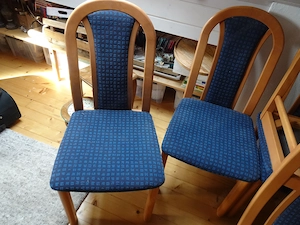 Stuhl 6 Stück vom Tischler neu bezogen für Küche echt Holz Bild 2