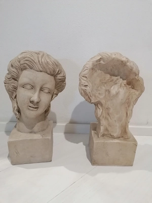 2 Keramik Köpfe, Frauentorso, Höhe 35 cm, nur zusammen zu vergeben Bild 4