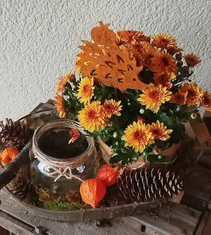 Deko Herbst im Korb 