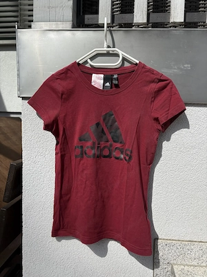 adidas T-Shirt Weinrot mit Logo | Gr. 164 | Sehr guter Zustand Bild 3