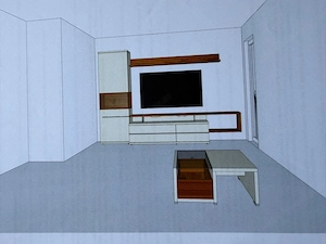 hochwertige Wohnwand (Vitrine, Lowboard, Couchtisch, Regal) Bild 2