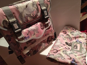 Schultasche rosa Pferde