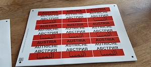 Sticker Set Austria Autriche Arabisch Kyrillisch 6x8 cm: 1 Bogen (9 Stk.) Bild 2