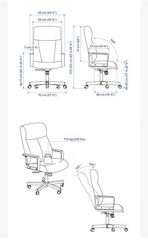 Bürostuhl Ikea beige neu und unbenutzt  Bild 3
