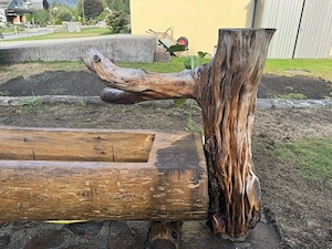Rustikaler Wassertrog Brunnen Bild 5