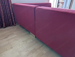 Wohnlandschaft Schlafsofa rot (278 x 210 cm)   Federkern & Stauraum Bild 3