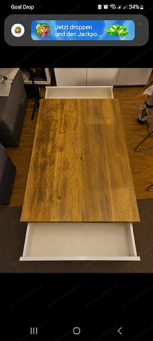 Couchtisch mit 2 großen Schubladen Bild 3