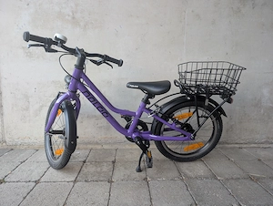 Naloo Chameleon 16 Zoll in Violett - leichtes Kinderfahrrad mit Vollausstattung