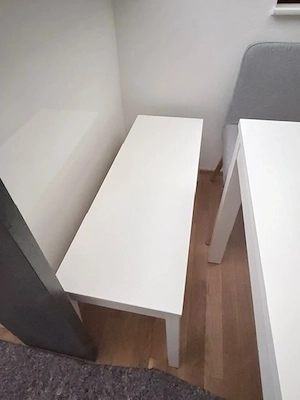 Esszimmergarnitur Tisch ausziehbar m. 2 Bänken u. 3 Stühlen Bild 2