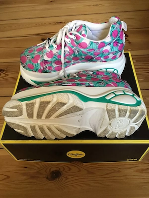 Buffalo Plateau - Classic, mint, fuchsia - Größe 39 - wie neu Bild 4