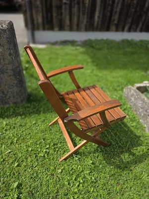 Holz Gartenstuhl zusammen klappbar Bild 2