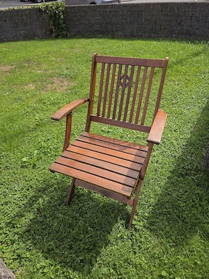 Holz Gartenstuhl zusammen klappbar Bild 5