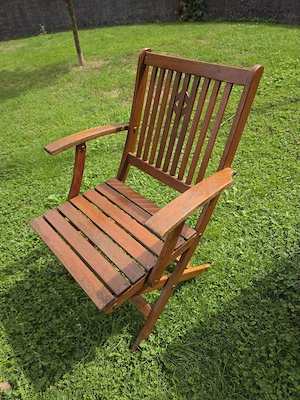 Holz Gartenstuhl zusammen klappbar Bild 4