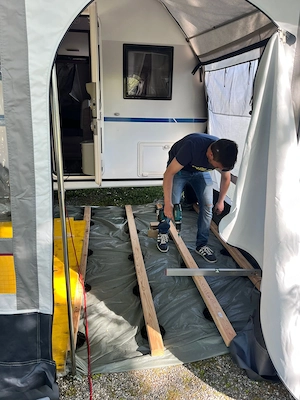 Vorzeltboden   Campingboden aus Schaltafeln  Bild 3