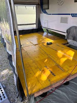 Vorzeltboden   Campingboden aus Schaltafeln  Bild 4