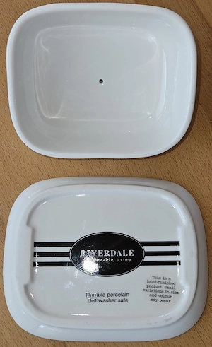 Riverdale Butterdose aus weißem Porzellan Bild 3