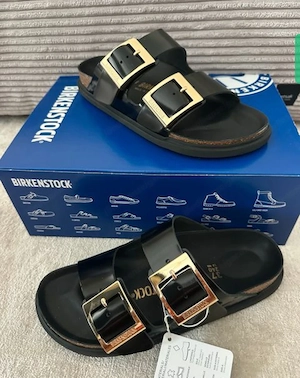Birkenstock Arizona Droplat Buckle High- shine black Bild 3