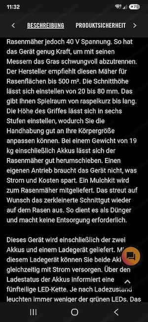 Akku Rasenmäher Bild 5
