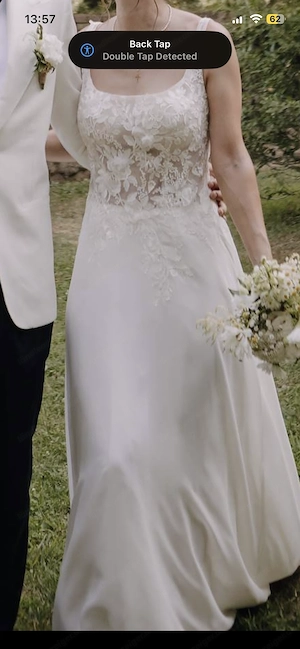 Brautkleid mit Spitze und Chiffon Gr 34-38 Bild 4