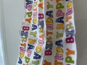 Buntes "Happy Birthday" Geschenkband 4 cm breit 1 m lang Bild 5