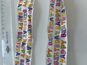 Buntes "Happy Birthday" Geschenkband 4 cm breit 1 m lang Bild 7
