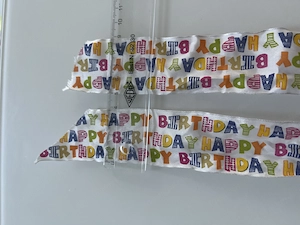 Buntes "Happy Birthday" Geschenkband 4 cm breit 1 m lang Bild 6