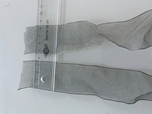 Edles graues Organzaband   Chiffonband 4 cm breit, 75 cm lang