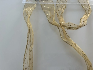 Edles Dekoband   Geschenkband Gold mit Drahtkante (2 Stück, formbar) Bild 2