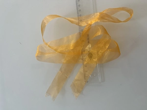 Zartes Organzaband   Dekoband Gelb-Orange (2,5 cm breit   105 cm) Bild 3