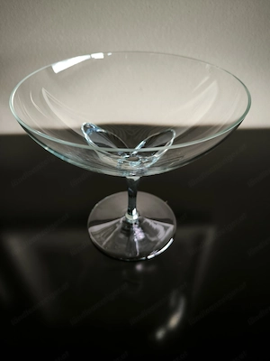 Vintage Schale, zartblaues Glas mit Blume Bild 4
