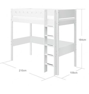 Hochbett Flexa weiß 90x200cm inkl Lattenrost Bild 2