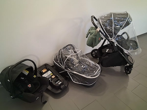 Joie kinderwagen mit maxi cosi isofix station wickeltasche kaiser wintersack
