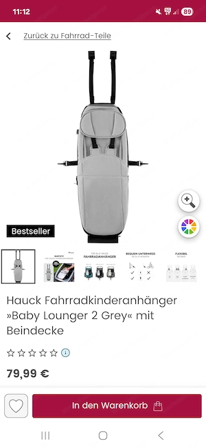 Hauck fahrrad anhänger hängematte